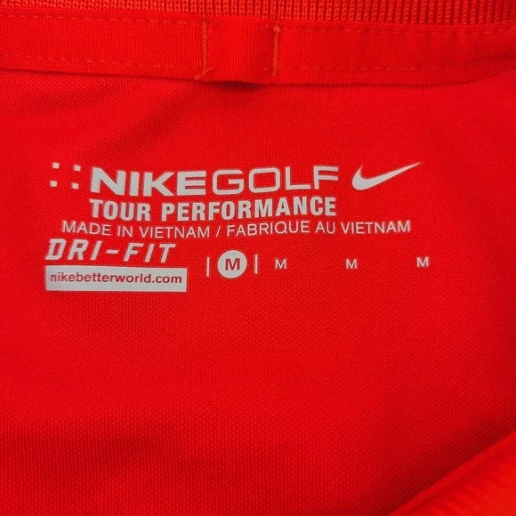 Nike Golf Tour Performance Dri-Fit Polo Mens Size Medium Solid Red - Picture 4 of 8